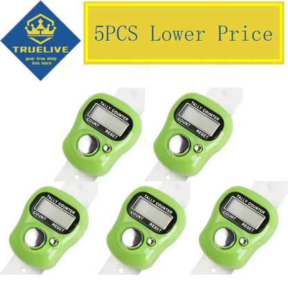 1/3/5PCS Mini Digital Finger Counter – Electronic Tally Clicker Ring for Knitting, Rows, Stroke & More