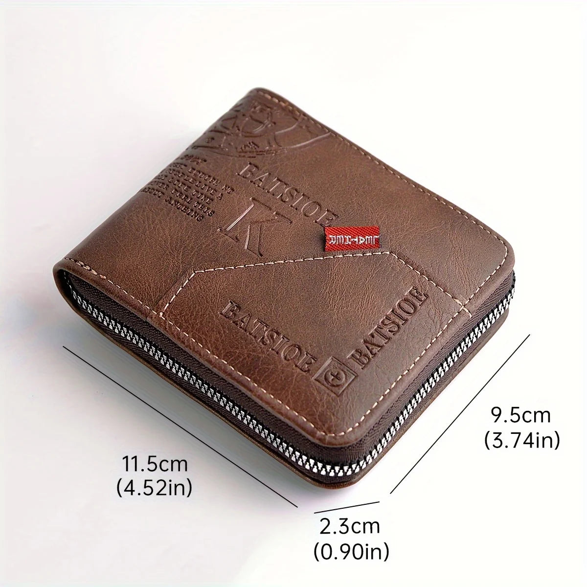 Men's PU Wax Oil Skin Wallet – Short Card Holder & Coin Purse with Zipper Around for Men