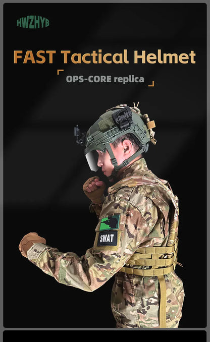 FAST Tactical Airsoft Helmet – Thickened ABS MH Helmet for Outdoor CS, PJ Air Gun Shooting Protective Gear