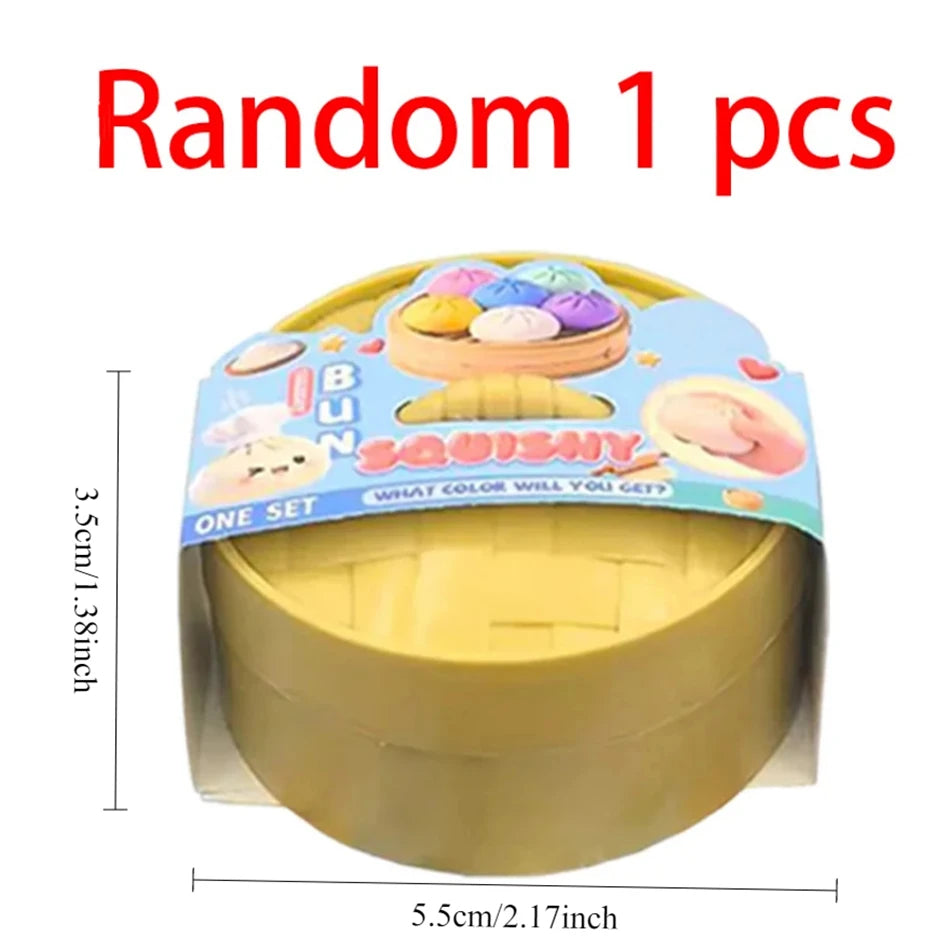 Colorful Dumpling Squishy Toy - Blind Box Stress Relief Squeeze Toy for Anxiety Relaxation and Fun