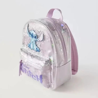 Disney Stitched Cartoon Sequined School Bag - Trendy & Versatile Backpack for Boys and Girls, Perfect for Kindergarten