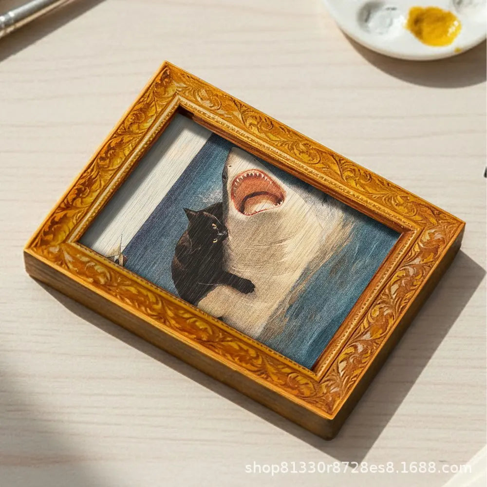 Funny Cat Shark Fridge Magnet - Retro Decorative Refrigerator Magnet for Kitchen, Office & Gifts