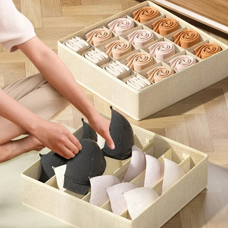 Underwear Organizer Storage Box – Bra, Panties & Socks Foldable Drawer Separator for Bedroom Wardrobe Clothes