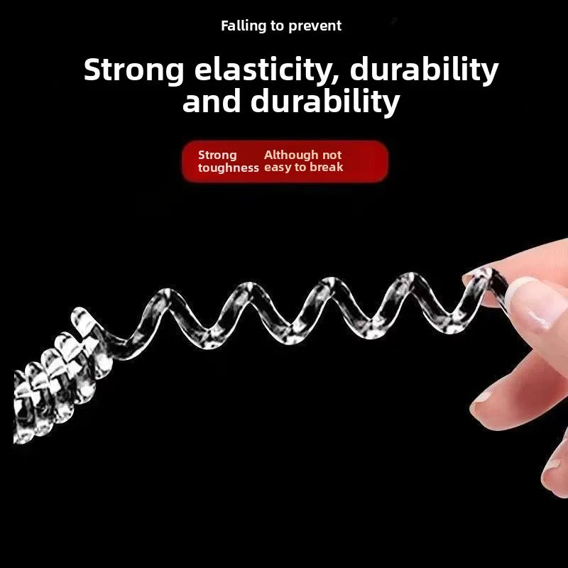 Labubu Anti-Drop Silicone Keychain – Transparent Rope Protection Ring with Secure Buckle