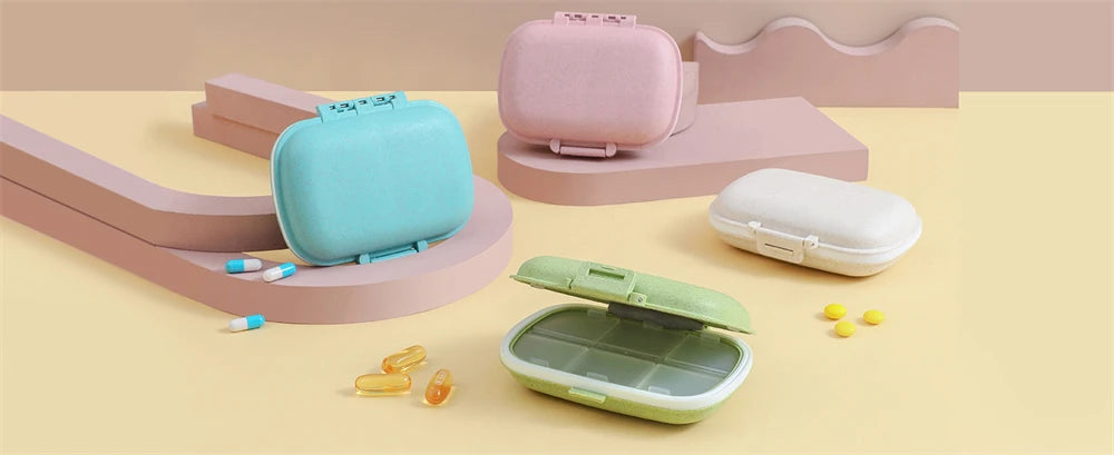 8-Compartment Travel Pill Organizer – Moisture-Proof Pill Case, Portable Medicine & Vitamin Holder for Purse
