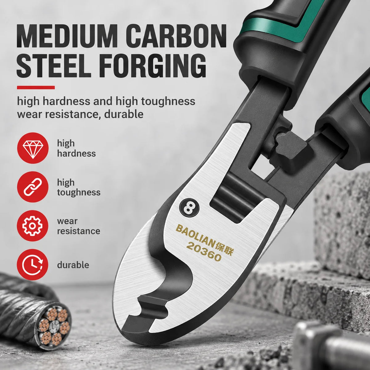 6/8/10-Inch Wire Cutter & Stripper Pliers - Multifunctional Electrician Cable Cutting & Terminal Tool