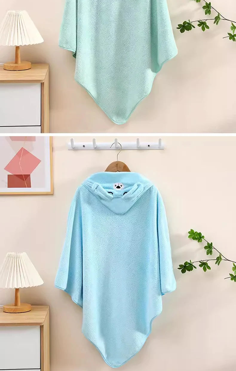 Cute Baby Bath Towel – Soft, Absorbent Newborn Swaddle Wrap Blanket for Girls & Boys