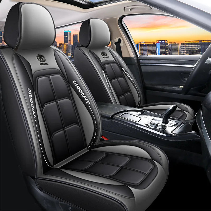 Universal Leather Car Seat Cover – All-Season Full-Coverage Cushion for Driver and Passenger Seats