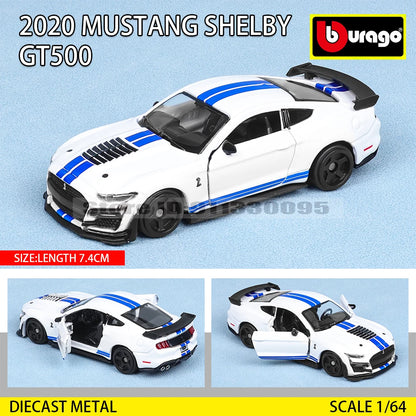 Bburago 1:64 Car Model Collection — Golf GT 2017, Mustang Shelby GT500, Ferrari, Benz & Volkswagen, Kids Xmas Gift Toys for Boys