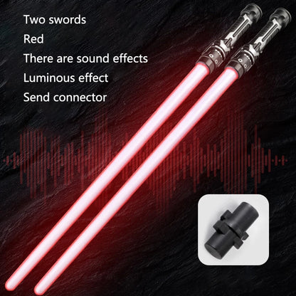 Colorful Glowing Laser Sword Toy – Red & Blue Double Saber with Music & Flashing Lights
