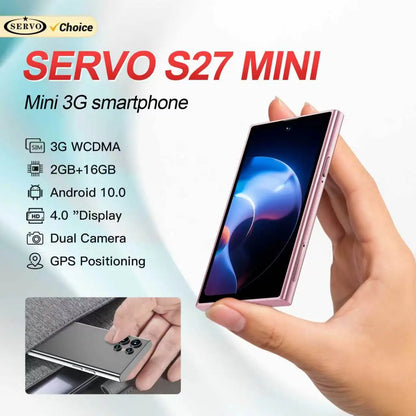 SERVO S27 Mini Android Smartphone - 4.0" Display, 2GB+16GB, 3G Dual SIM, WiFi, GPS & Face ID