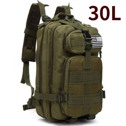 30L/50L Waterproof Nylon Backpack – 1000D Tactical Outdoor Bag for Camping, Hiking, Fishing & Hunting