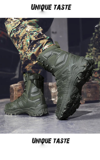 Special Forces Desert Combat Boots - Men's Tall Wear-Resistant Tactical, Waterproof Training & Outdoor Mountaineering Sports Boots