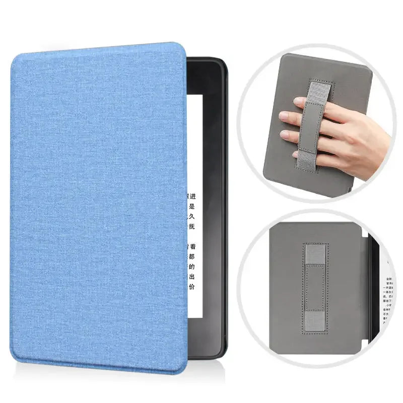 6" Kindle 11th Generation 2024 Case | PU Leather Ebook Cover with Hand Strap & Auto Wake Sleep