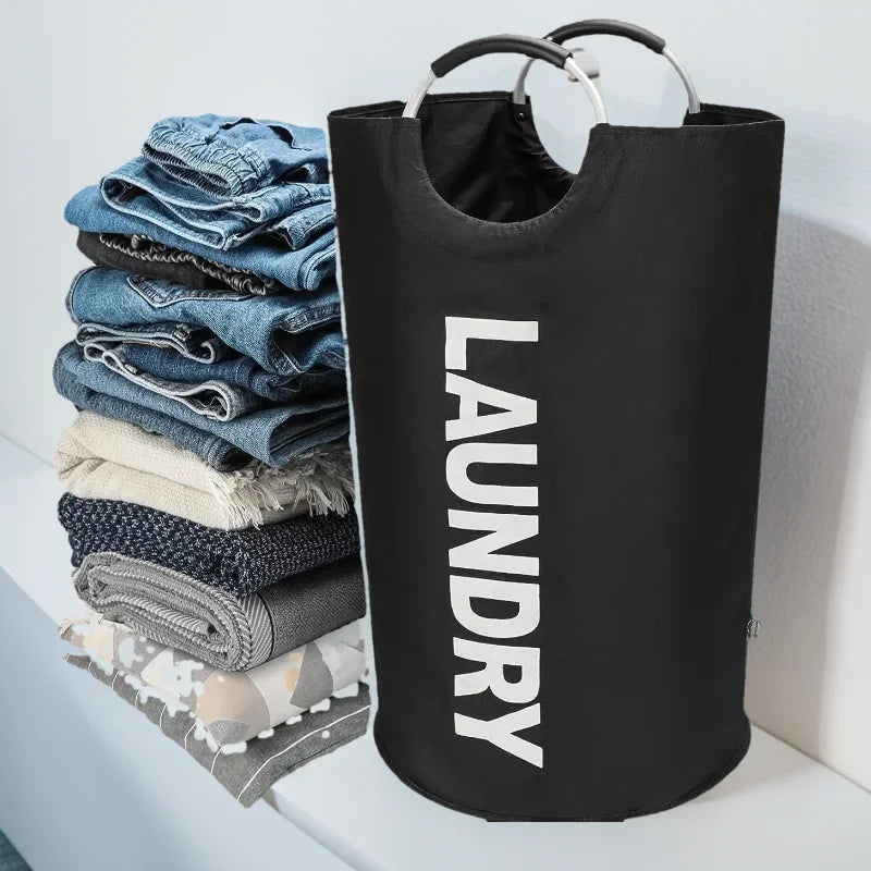 Extra-Large Waterproof Laundry Basket — Foldable with Padded Handle, Multi-Purpose Storage for Bathroom, Laundry Room, Balcony