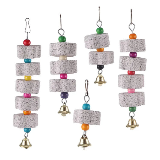 Stone Mineral Chew Toy for Parrots - Flower-Shaped Bird Cage Ornament - Pet Supplies for Healthy Beak Grinding and Chewing