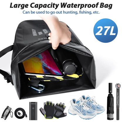 NEWBOLER 27L Bike Pannier Bag — Large Capacity Waterproof Rear Seat Trunk Bag for Travel & Electric Bike Accessories