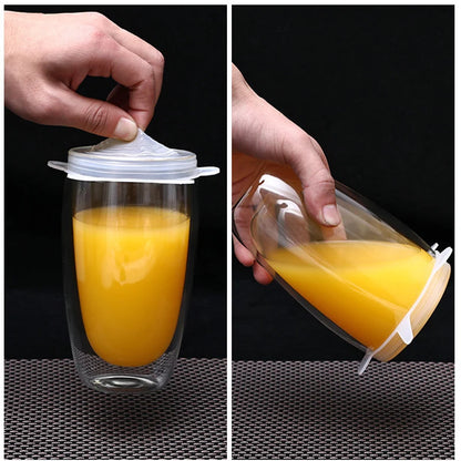 6/12Pcs Silicone Stretch Lids - Universal Taper Pot Bowl Food Wrap Sealed Cover for Kitchen Cookware