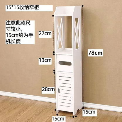 Bathroom Floor-to-Ceiling Storage Rack - Multi-Layer Toilet Organizer Cabinet for Space-Saving Storage