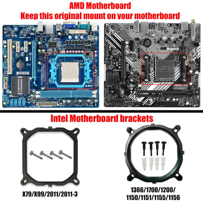 CPU Air Cooler X79/X99 — 3-Pin/4-Pin PWM Fan for Intel LGA 1366/1151/1155/1200/1700/2011 & AMD AM3/AM4/AM5