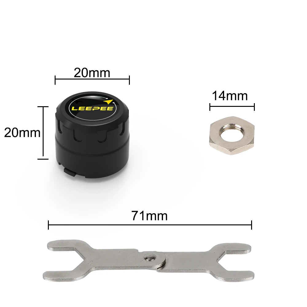 Bluetooth Motorcycle TPMS with 2 Sensors – Tire Pressure Monitoring System for Pit Bike, Tyre Tester Diagnostic Kit Moto Accessories