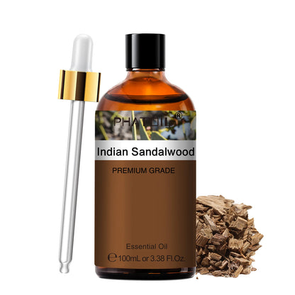PHATOIL 100ml Aromatherapy Essential Oil Set – Lavender, Rose, Vanilla, Eucalyptus, Sandalwood & Pine Needles for Diffusers & Candle Making