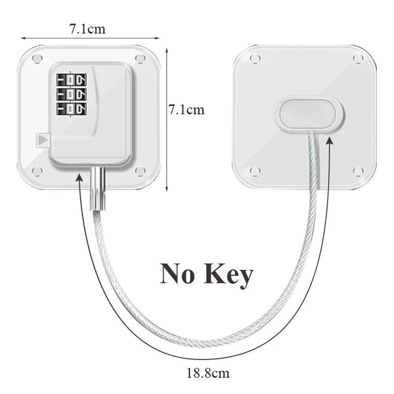 Child Safety Cabinet & Fridge Lock – Stainless Steel Cable Security Lock for Baby Proofing Doors, Windows & Home Use