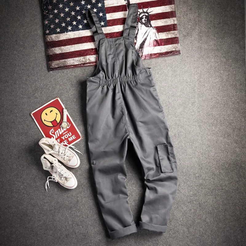 Men’s Long-Sleeve Jumpsuit - Zipper Pocket Casual Workwear Overalls, Plus Size S-4XL