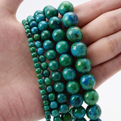 Natural Stone Round Beads 4-12mm Tiger Eye Lava Turquoise Jade for DIY Jewelry Making Bracelet Craft Supplies