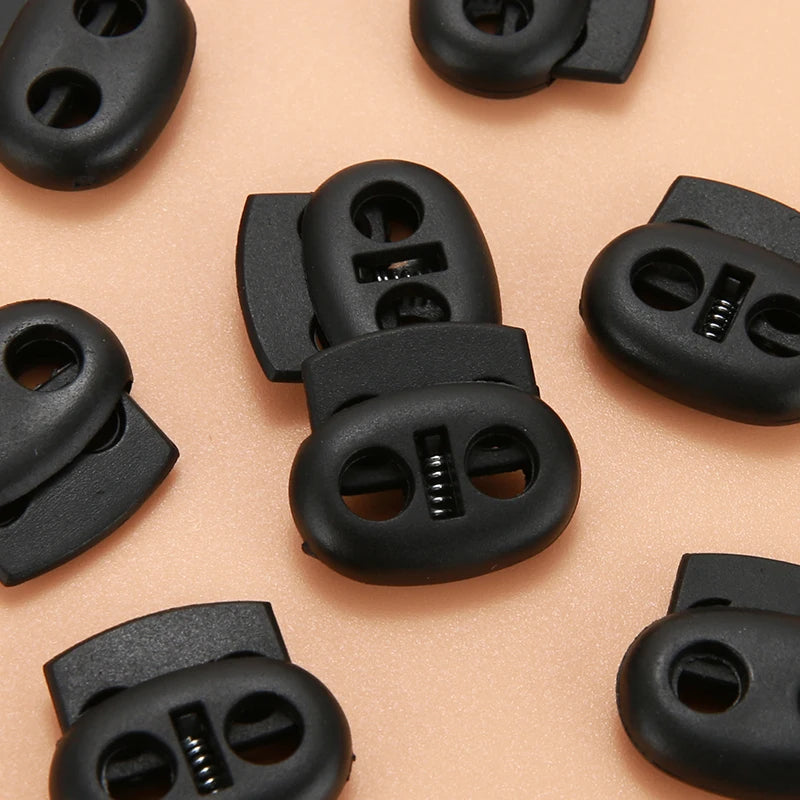 Plastic Cord Lock Stopper Toggle – Drawstring, Elastic Lanyard & Paracord Rope Clip for Bags & Garments