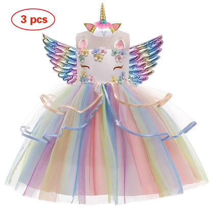 Baby Girls Unicorn Tutu Dress – Pastel Rainbow Princess Birthday & Halloween Costume