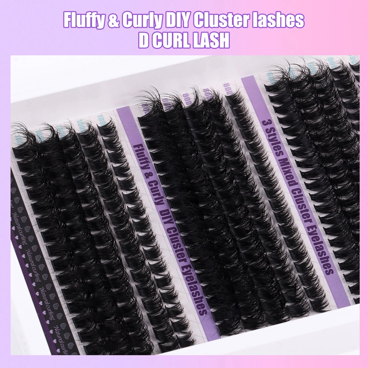 270pcs Individual Cluster Lashes — Fluffy Volume False Eyelashes with Bond & Seal Glue Kit, 60D/80D/100D Extensions