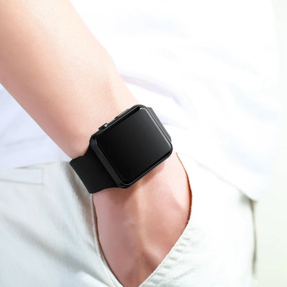 Digital LED Sport Watch – Square Electronic Wristwatch for Men & Women, Casual Silicone Fashion Watch