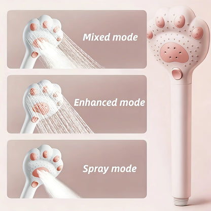 High Pressure Cat Paw Shower Head - 3-Mode Adjustable Filter Water-Saving Bathroom Faucet