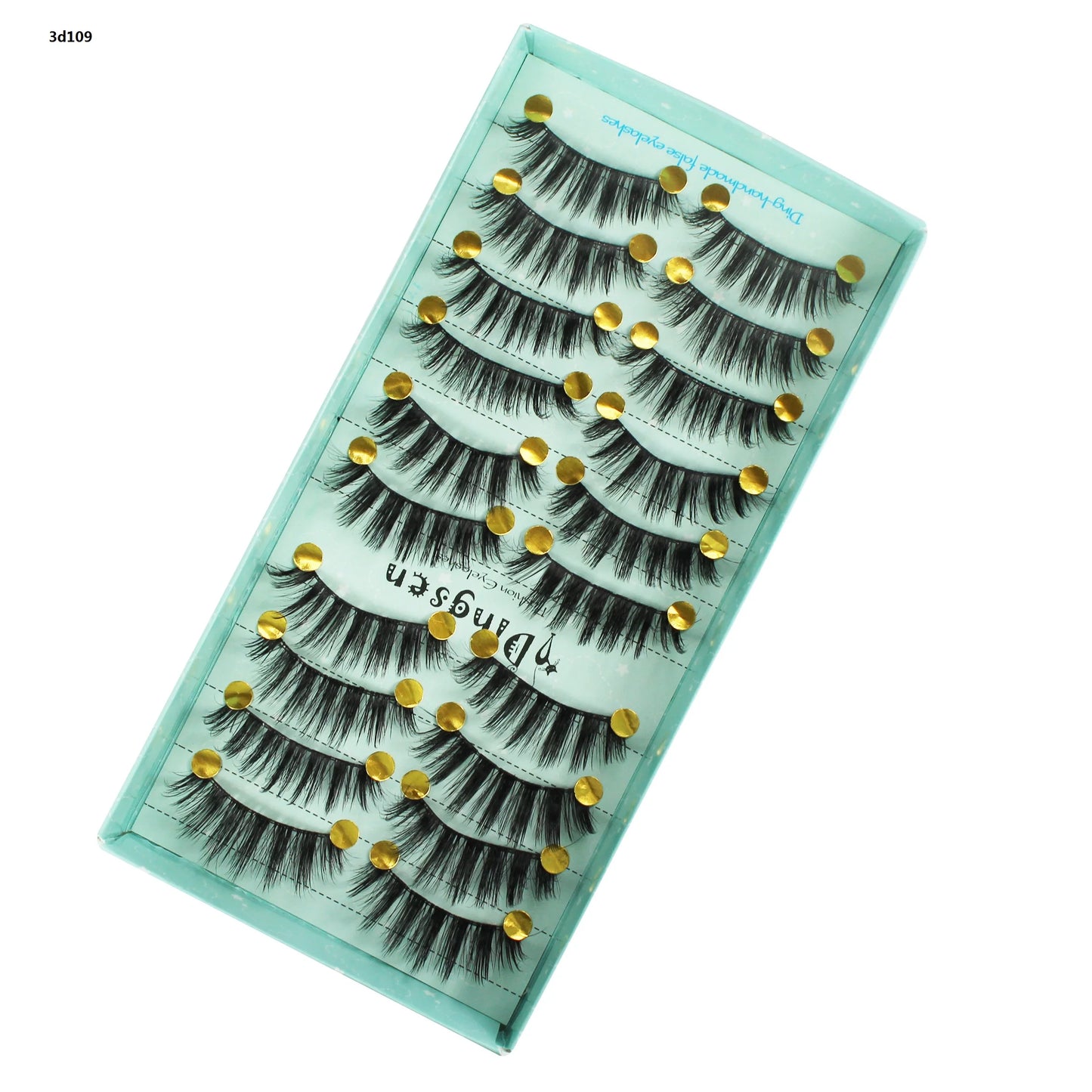DINGSEN 10 Pairs Handmade Eyelash Fans – Individual False Lashes for Beauty & Makeup, Factory Price