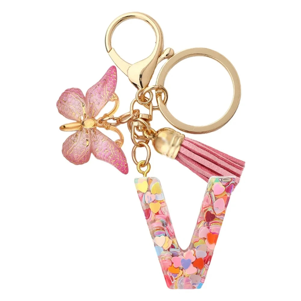 A-Z Letter Keychain - Personalized Metal Initial Pendant for Women, Car Keys & Bag Accessories