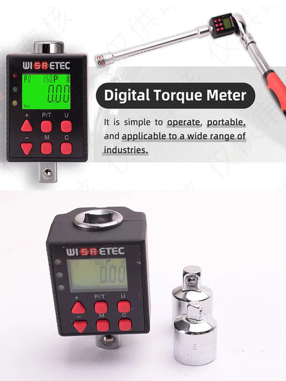 Digital Torque Wrench Meter 0.1-340 N·m Adjustable Electronic Torque Meter Adapter for Professional Repairs