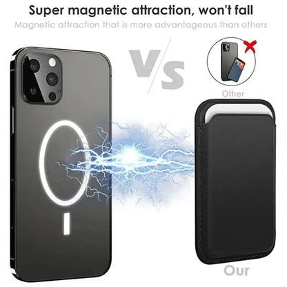 Leather Wallet Case for iPhone 15 Pro Max - MagSafe Wallet Compatible for iPhone 14 13 12, Card Holder with MagSafe Magnet