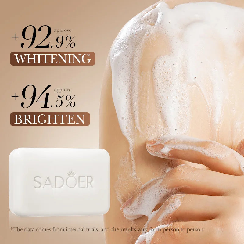 SADOER Niacinamide & Arbutin Facial Soap – Moisturizing, Brightening, Deep Cleansing Handmade Face & Body Wash Foam