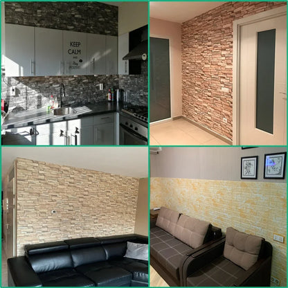 10pcs 3D Foam Wall Stickers – Self-Adhesive Waterproof Peel-and-Stick Brick Wallpaper for Interior Decoration