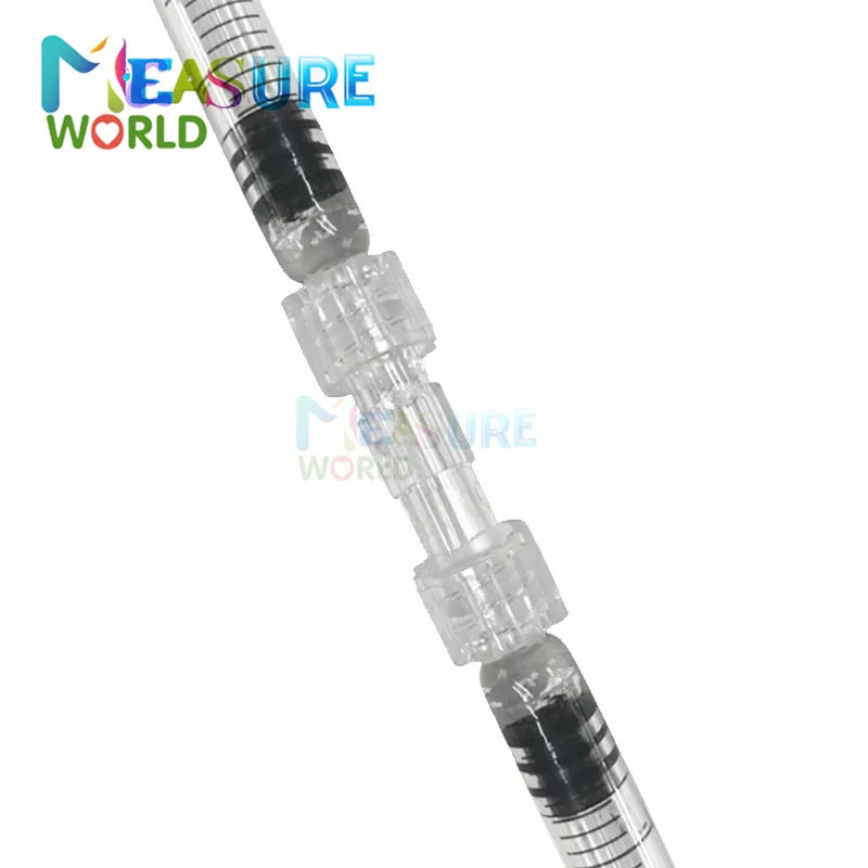Leak-Proof Double Helix Luer Lock Adapter — Sterile Transparent Syringe Connector, 10–100PCS