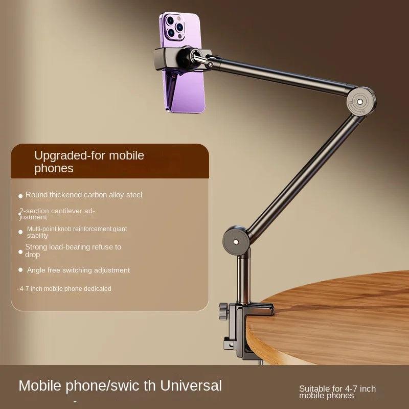 Desktop Mobile Phone Holder – Bed Clip, Bedside Lazy Folding Cantilever Bracket for Apple, Samsung, iPad, and Tablet