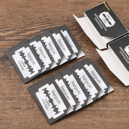 100PCS Double Edge Razor Blades – Stainless Steel Shaving Blades for Men, Manual Razor Blade Shaving Tool