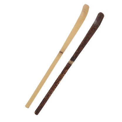 Small Bamboo Tea Sticks – Matcha Spoon, Black Bamboo Wood Tea Shells Leaf Spatula, Handmade Spice Kitchen Tool Teaware