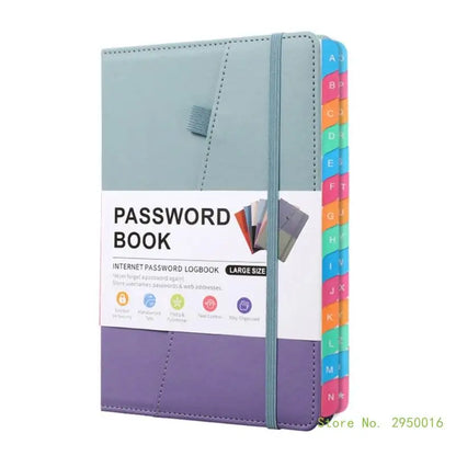 A5 PU Hardcover Password Book with Alphabetical Tabs – Password Keeper Notebook for Internet Login Storage