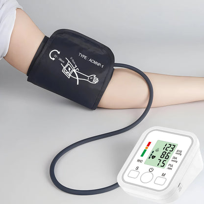 Automatic Upper Arm Blood Pressure Monitor – Digital BP Testing Kit with Pulse Rate Measurement for Home Health Monitoring