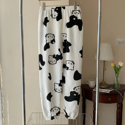 Y2K Hello Kitty Pajama Pants – Sanrio Anime Women’s Cartoon Sleepwear, Fashionable Home Leisure Trousers