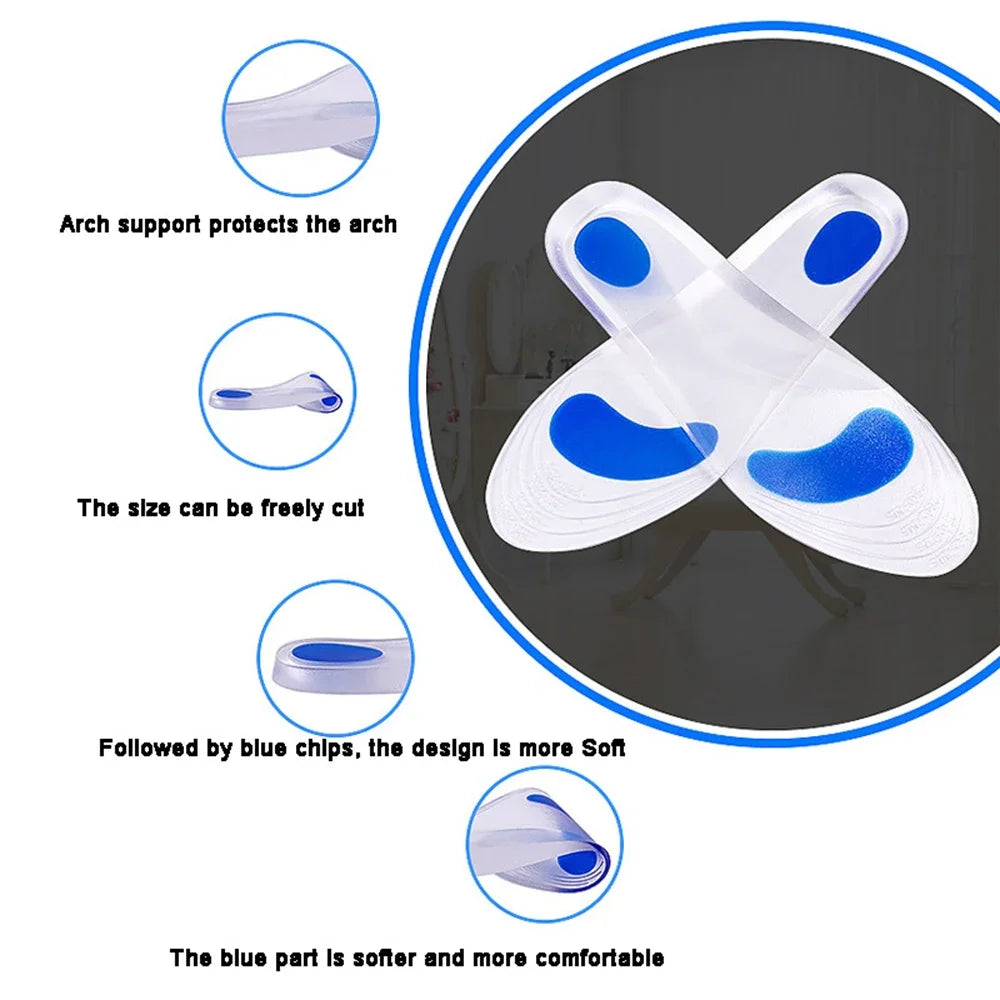 Silicone Gel Medical Insoles – Orthopedic Arch Support for Men & Women, Flat Foot & Plantar Fasciitis Relief Shoe Pads