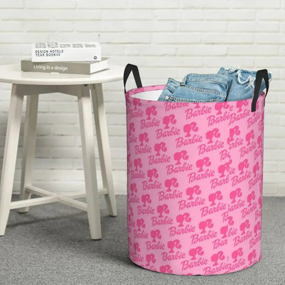 Custom Barbie Logo Laundry Basket – Collapsible Large Capacity Clothes Storage Bin, Disney Baby Hamper