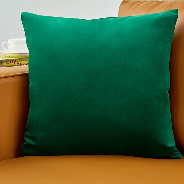 Velvet Pillow Cover 40x40 cm – Decorative Cushion Case for Living Room Sofa, Home Decor in Yellow, Green & Blue